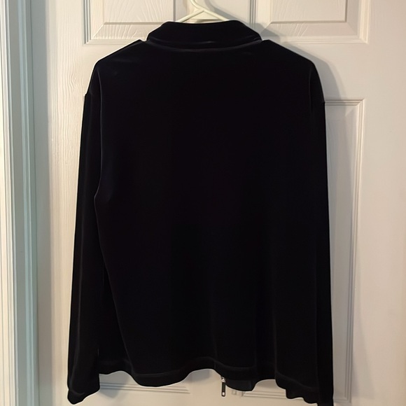CHICO’S  Black velour zip up jacket size 2. Made in USA. - Picture 6 of 9